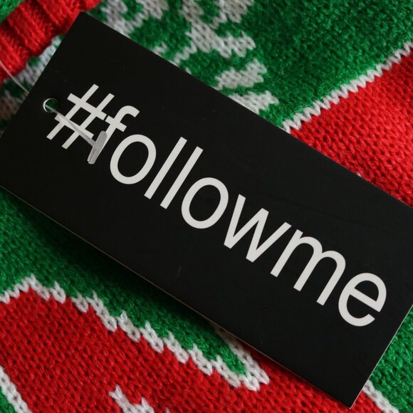 FollowMe Ugly Christmas Sweater Santas Favorite Ho Green Red White - Picture 10 of 13